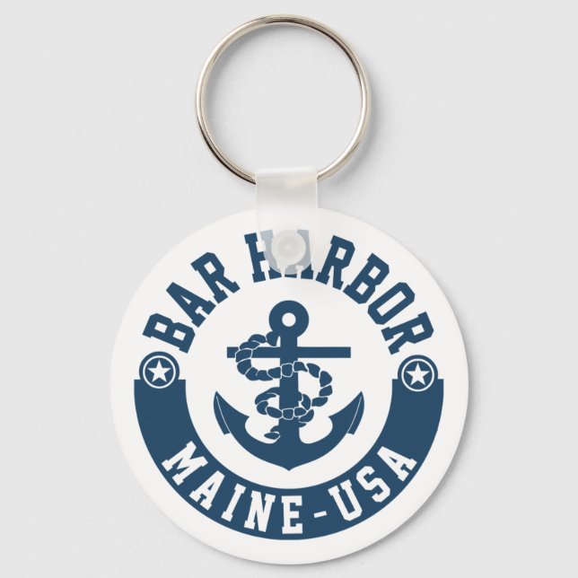 Bar Harbor Maine USA Keychain (Front)