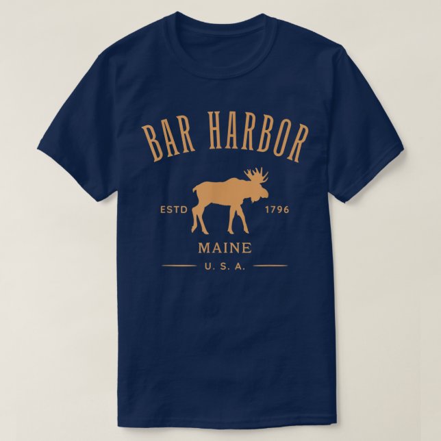 Bar Harbor Maine USA with Moose Design Souvenir  T-Shirt (Design Front)
