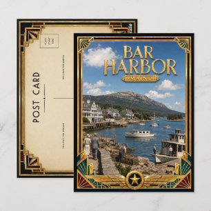 Bar Harbor Maine Vintage Art Deco Golden Age Postcard