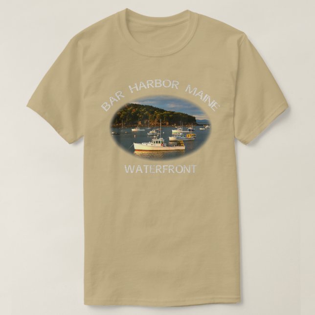 Bar Harbor, Maine Waterfront Souvenir  T-Shirt (Design Front)