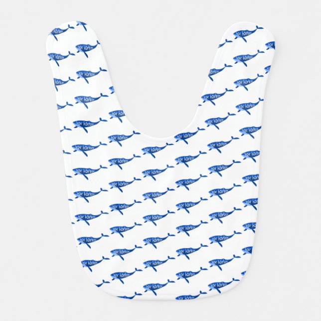 Bar Harbor Maine Whale Baby Bib (Front)