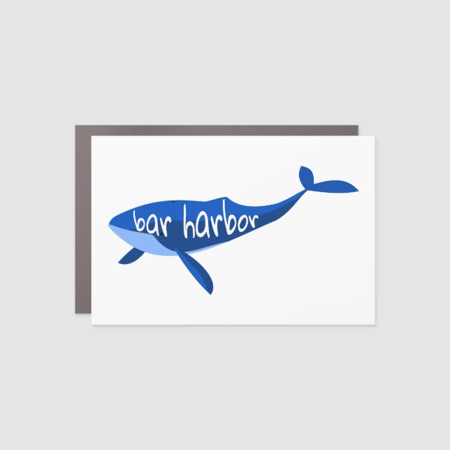 Bar Harbor Maine Whale Car Magnet (Front)