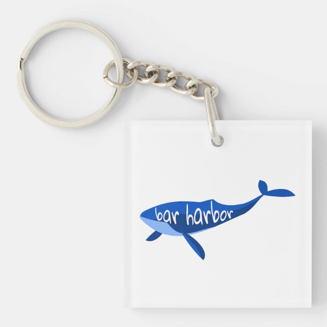 Bar Harbor Maine Whale Keychain (Front)