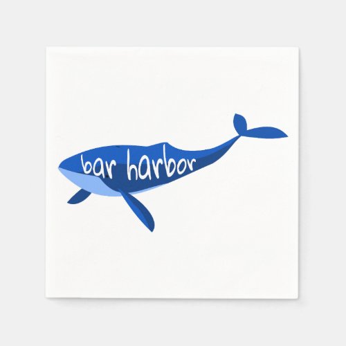 Bar Harbor Maine Whale Napkins