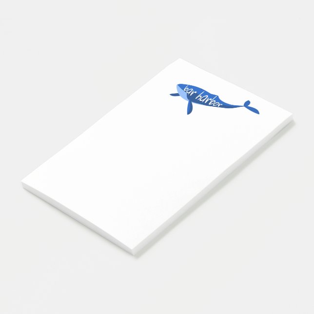 Bar Harbor Maine Whale Post-it Notes (Angled)
