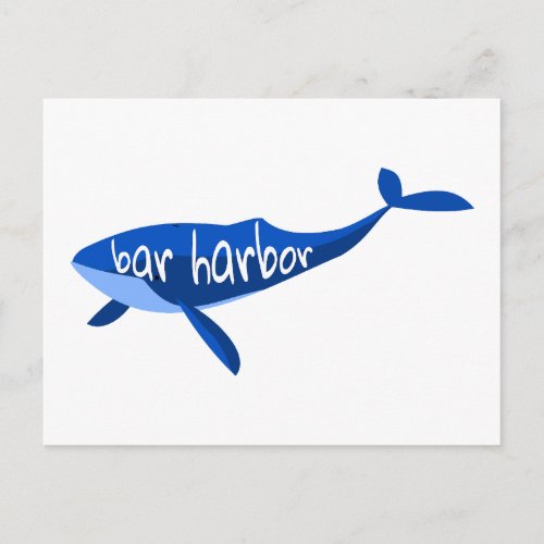 Bar Harbor Maine Whale Postcard