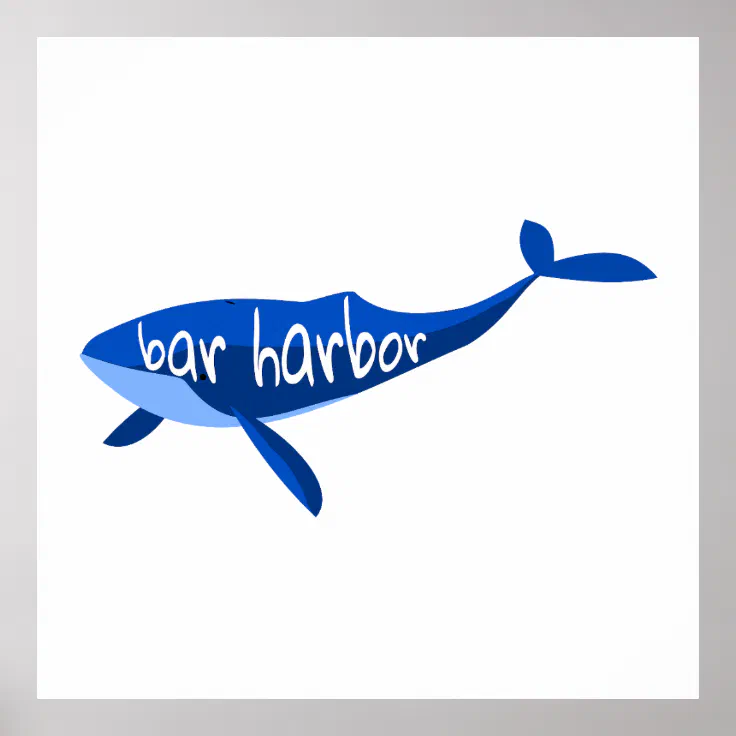 Bar Harbor Maine Whale Poster | Zazzle