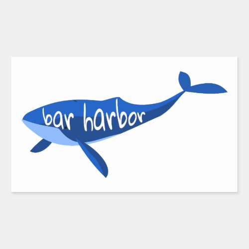 Bar Harbor Maine Whale Rectangular Sticker