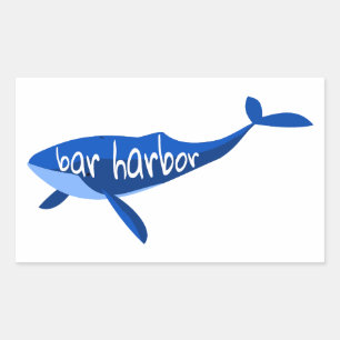 Bar Harbor Maine Whale Rectangular Sticker