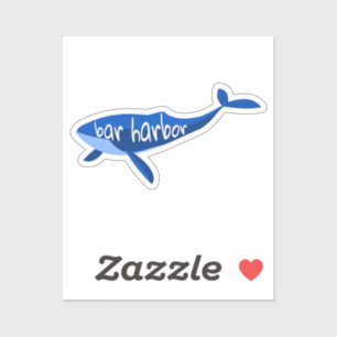 Bar Harbor Maine Whale Sticker