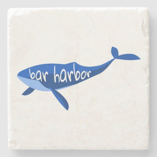 Bar Harbor Maine Whale Stone Coaster
