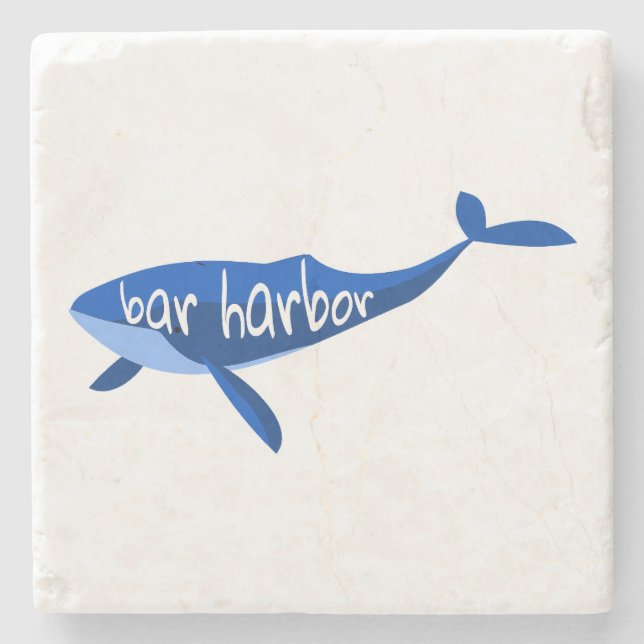 Bar Harbor Maine Whale Stone Coaster (Front)