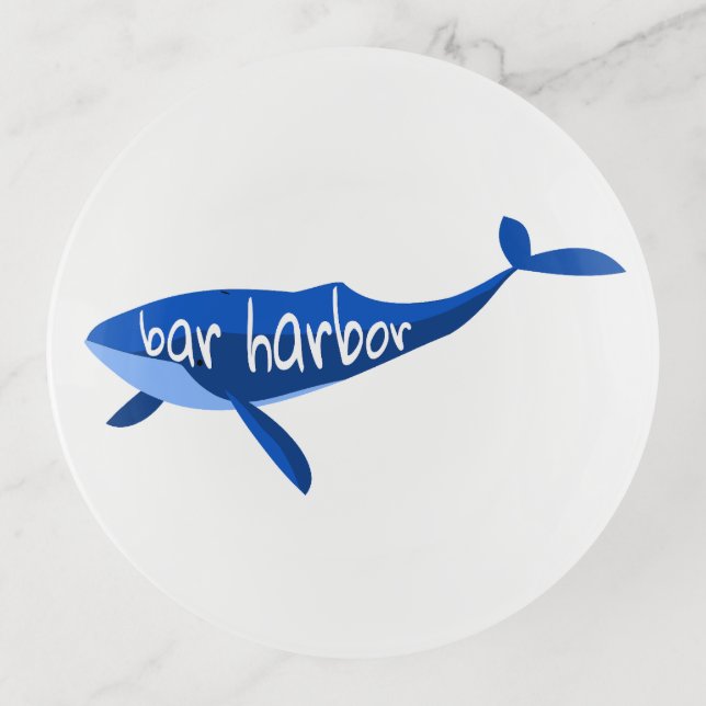 Bar Harbor Maine Whale Trinket Tray (Front)