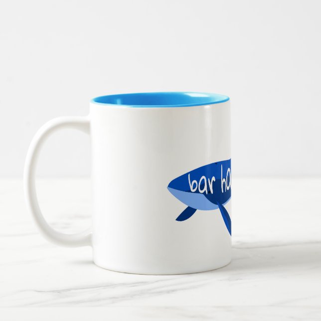 Bar Harbor Maine Whale Two-Tone Coffee Mug (Left)