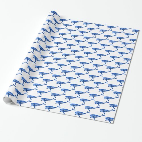 Bar Harbor Maine Whale Wrapping Paper