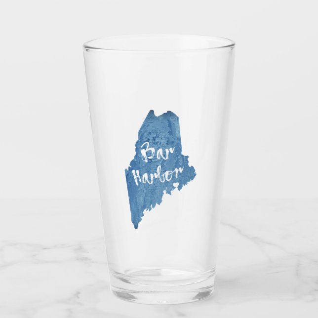 Bar Harbor Maine Wood Grain Glass (Front)