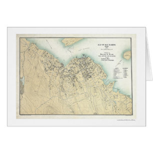 Bar Harbor, ME Plan Map 1896 Cards