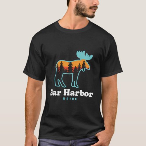 Bar Harbor Moose Bar Harbor Maine Acadia National  T_Shirt