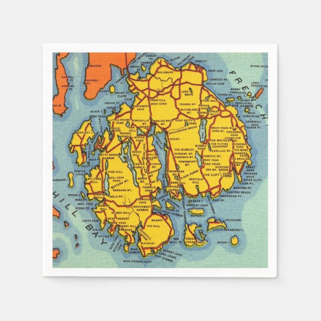 Bar Harbor - Mt Desert Island  Napkins (Front)