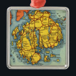 Bar Harbor Mt Desert Map Metal Ornament<br><div class="desc">The Maine's coast at Mt Desert Island,  Acadia National Park.  This is a terrific old,  vintage map of the Bar Harbor area.  It makes a colorful ornament to put on your tree or give as a gift. It features landmarks and Frenchman Bay,  Blue Hill Bay and more.</div>