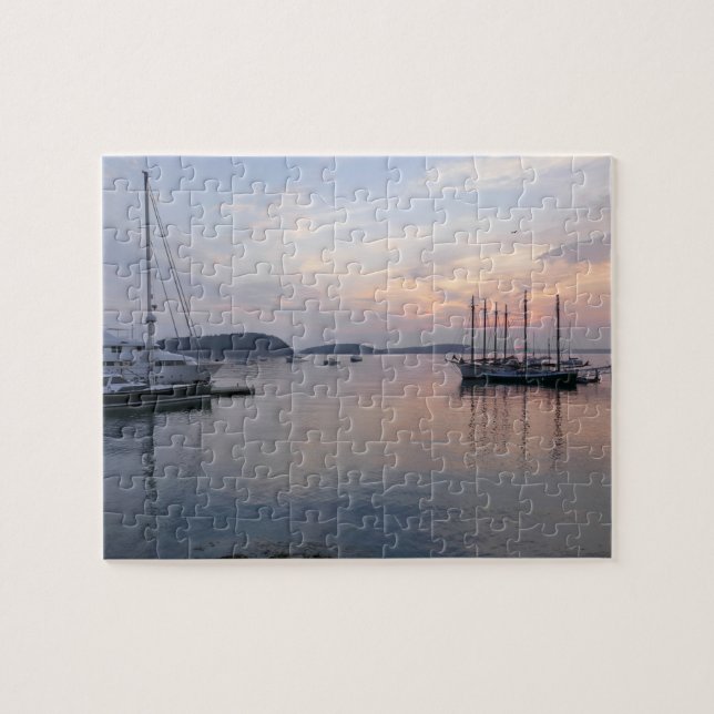 Bar Harbor Ships at Sunrise I Jigsaw Puzzle (Horizontal)