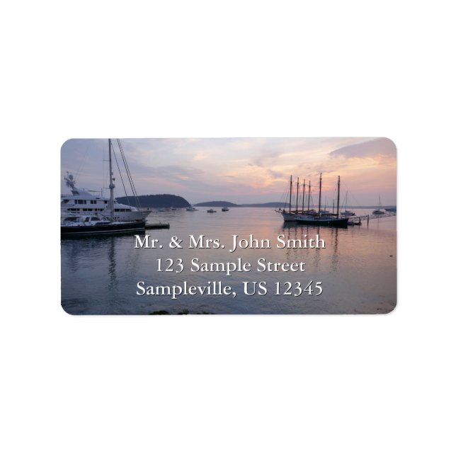 Bar Harbor Ships at Sunrise I Label (Front)