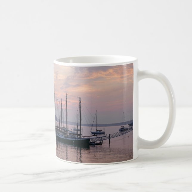 Bar Harbor Ships at Sunrise II Coffee Mug (Right)