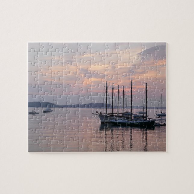 Bar Harbor Ships at Sunrise II Jigsaw Puzzle (Horizontal)