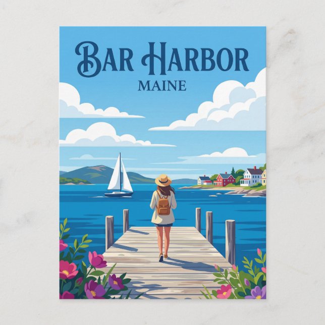 Bar Harbor USA Postcard (Front)