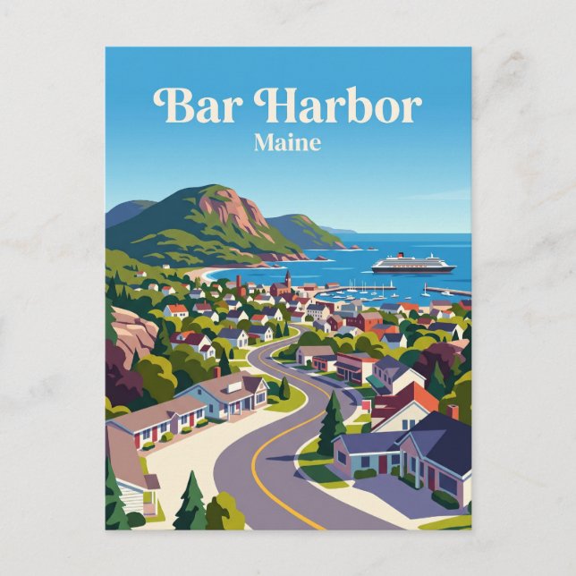 Bar Harbor USA Postcard (Front)