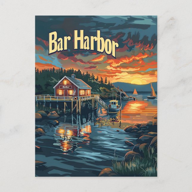 Bar Harbor Vintage Postcard (Front)