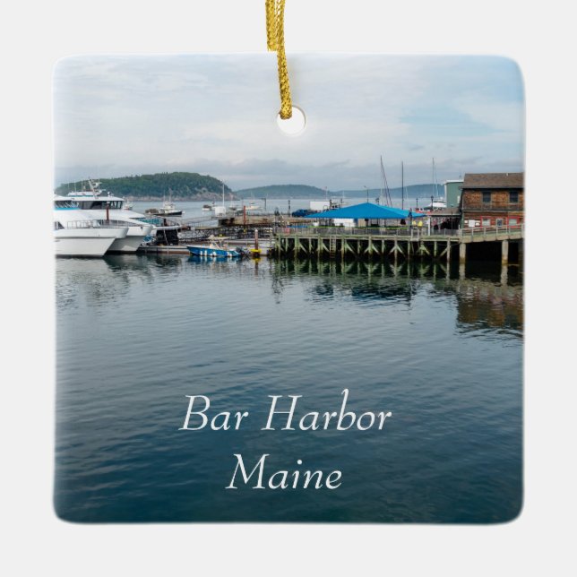 Bar Harbor water Ceramic Ornament (Front)
