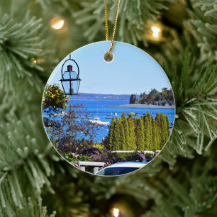 Bar Harbor with Coordinates Ornament