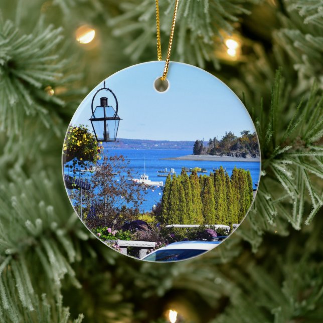 Bar Harbor with Coordinates Ornament (Tree)