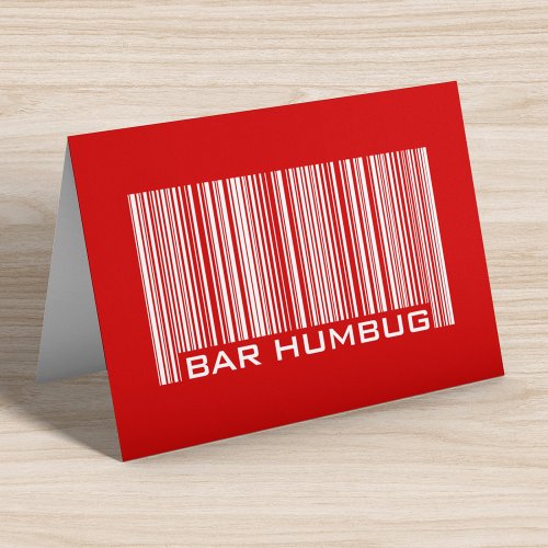 Bar Humbug _ Anti Christmas Bar Code Holiday Card