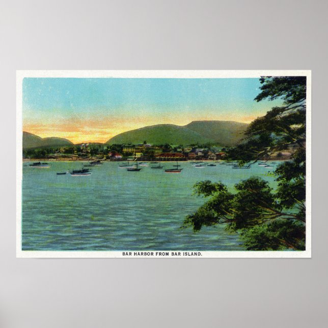 Bar Island View of the Bar Harbor Poster (Front)