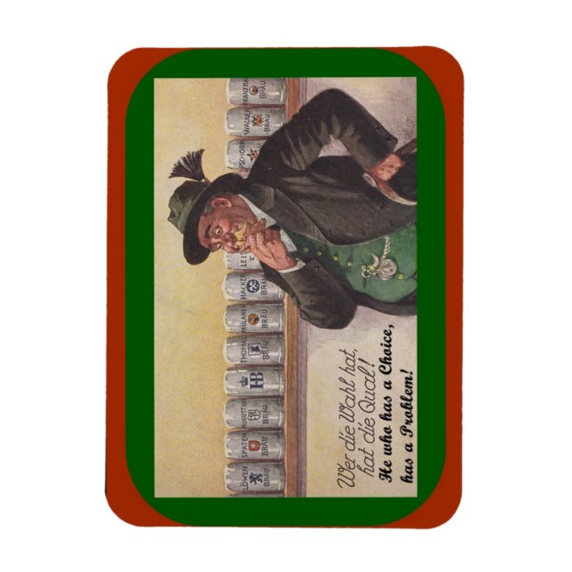 Bar Magnet Antique German Proverb Beer Choice (Vertical)