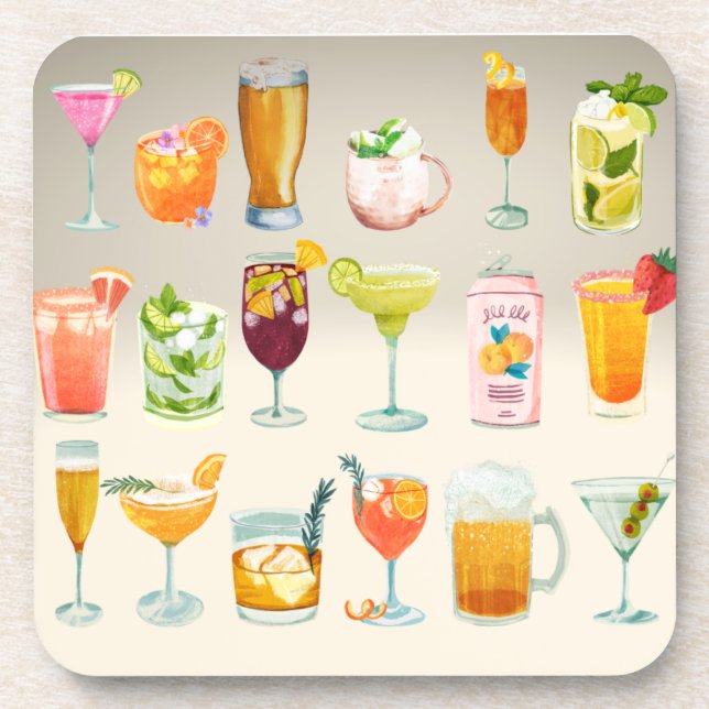 Bar Menu Beverage Coaster (Front)