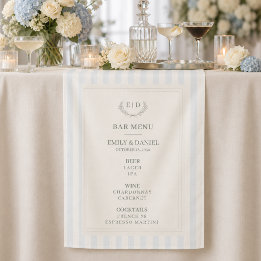 Bar Menu Blue & Sage Wedding Sign