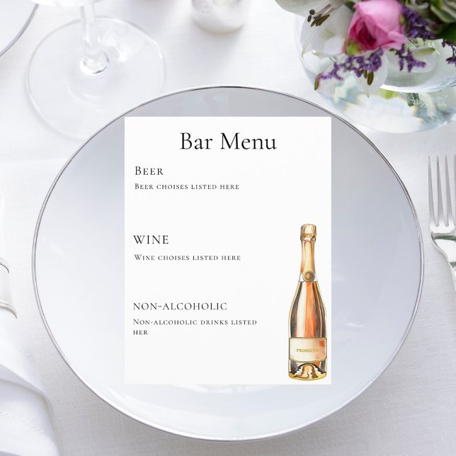 Bar menu bottle wine prosecco flyer (Creator Uploaded)