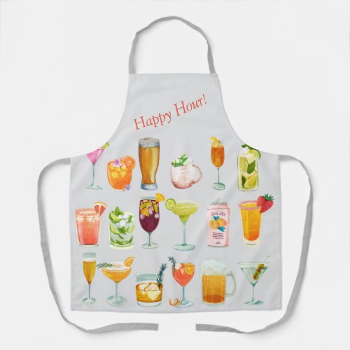 Bar Menu _ Happy Hour Bar Tenders Apron