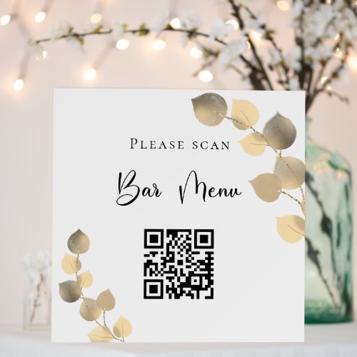 Bar menu QR code eucalyptus golden Foam Board