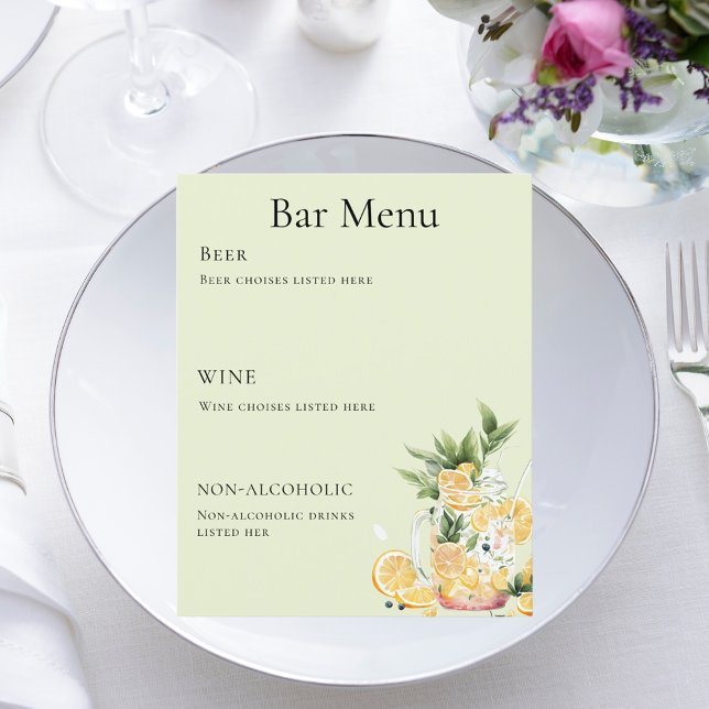 Bar menu sage green lemonade flyer (Creator Uploaded)
