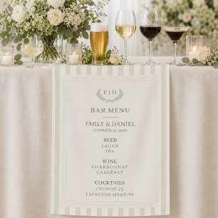 Bar Menu Sage Green Wedding Sign