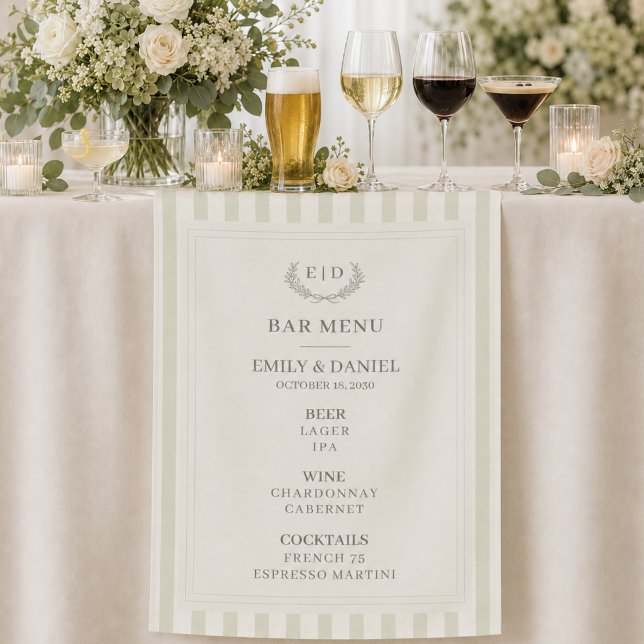 Bar Menu Sage Green Wedding Sign (Creator Uploaded)