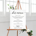 Bar Menu Sign EDITABLE COLOR Modern Script<br><div class="desc">A simply elegant sign that your guests will adore. Text and background colors are fully editable to match your theme!
 Design by © berryberrysweet . Printable digital files and matching items are available! Visit our website at www.berryberrysweet.com for more details!</div>