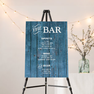 BAR MENU sign for wedding and party reception