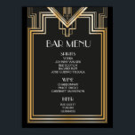 BAR MENU sign | Great Gatsby inspired wedding<br><div class="desc">Great idea for your parties and weddings! More options on: http://www.zazzle.com/designbyredline</div>