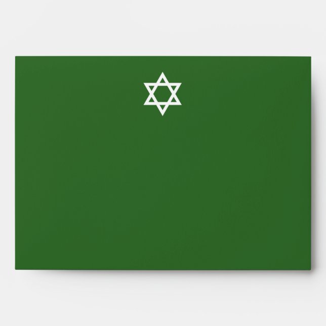 Bar Mitzvah 5 x 7 Green Envelope (Front)