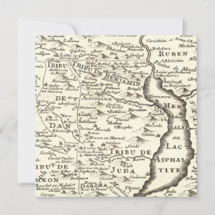 Bar Mitzvah Antique Map, Tribes of Israel Save The Date